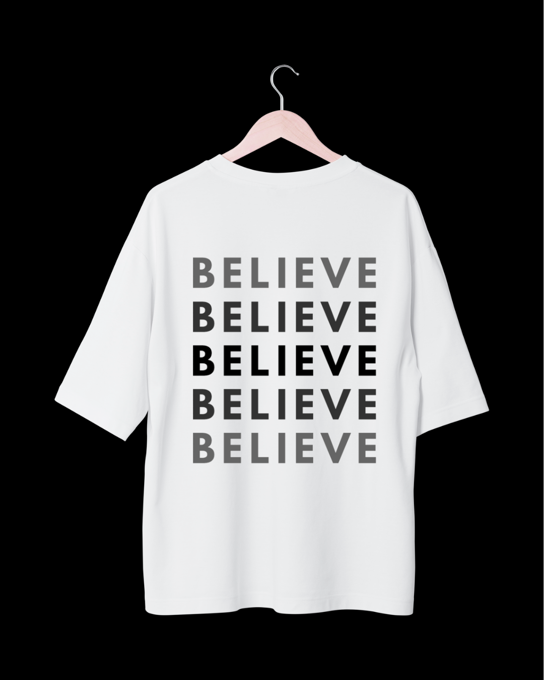 Eternal Believe Oversized White Tee — 240 gsm Premium Streetwear